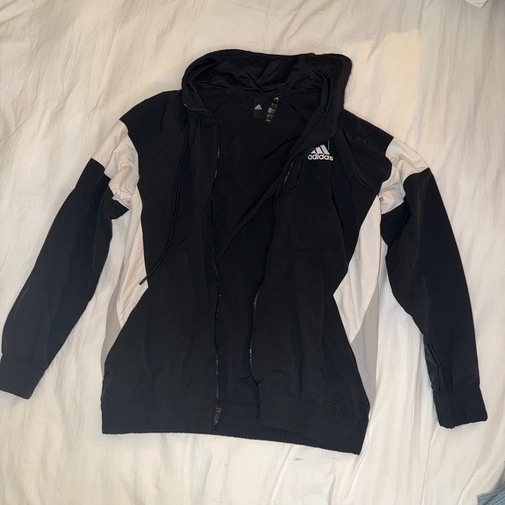 Adidas Women's Black and White Bomber Jacket